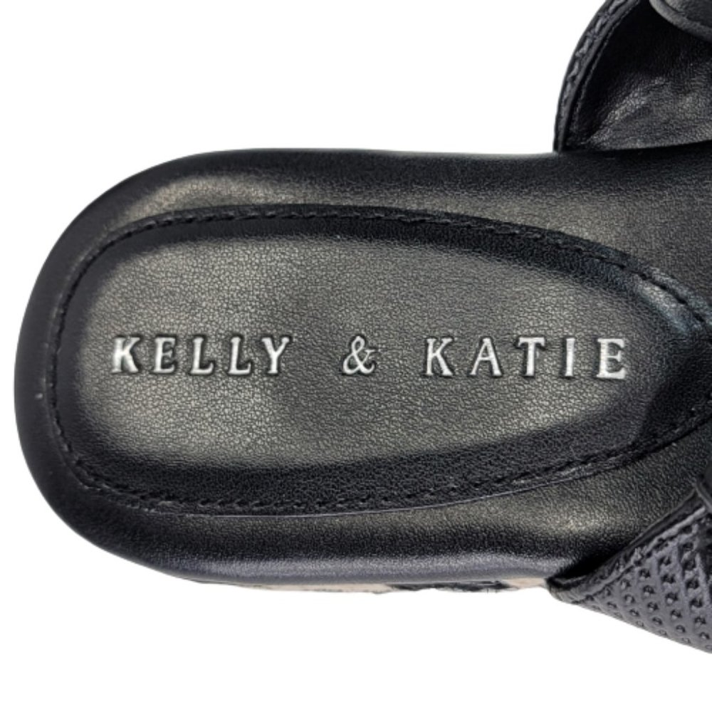 Kelly & Katie Poliana Espadrille Black White Platform Wedge Sandal Shoes Sz 8 - Picture 8 of 12